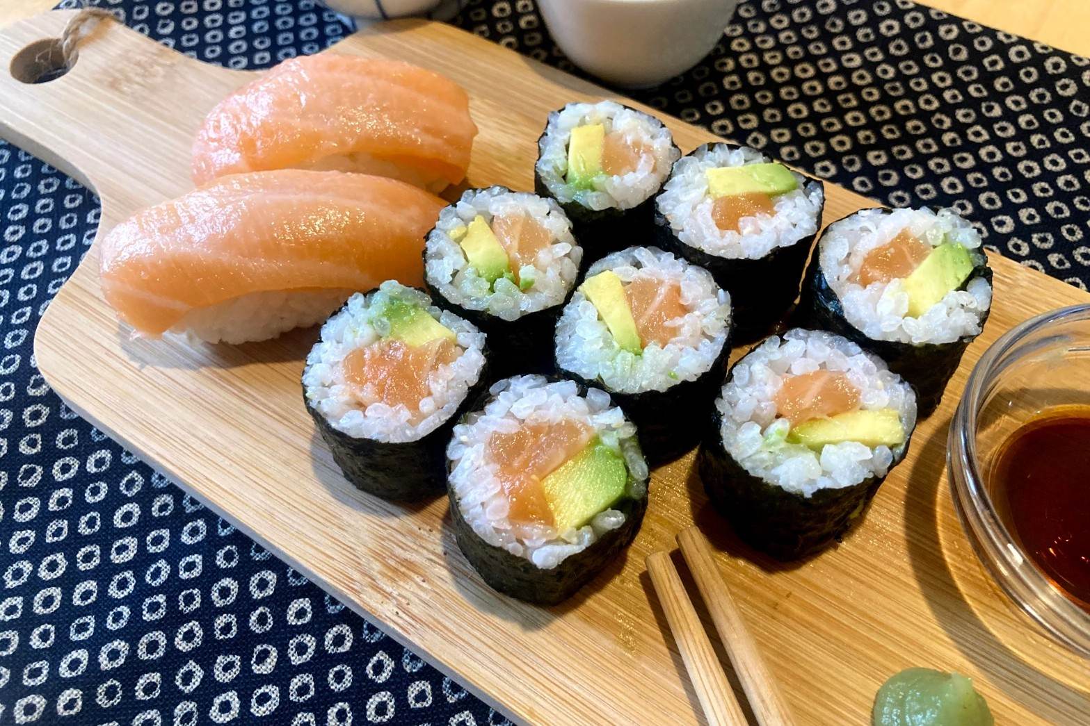 Set 4 Tappetini Per Sushi In Bambù, 24x22,5 Cm, Per Preparazione Sushi Fatta In Casa